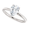 The Darla RIng Series - NEO Moissanite 1.50CT Pear Cut Cabled Solitaire Engagement Ring