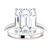 The Brinley Ring Series  - Eternal  Moissanite GH Color 5CT Center Emerald Cut Solitaire Engagement Ring