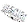 Platinum 5 Stone Eternal Moissanite Emerald Cut Wedding Anniversary Band