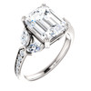 The Alivia Series Ring - Eternal Moissanite 3.50CT Emerald Cut Center Engagement Ring