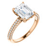 The Trinity Ring Series - Eternal Moissanite 2.50CT Emerald Cut Center Engagement Ring