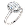 The Lila Ring Series - Eternal  Moissanite 2.10CT Center Oval Cut EF Color with Diamond Halo 