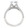 The Addie Ring Series - Eternal Moissanite 8mm = 2CT Center Round "Diamond Cut" EF Color & Pave Diamond Sides