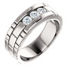 The Bentley  -  Mens Eternal Moissanite 3 Stone Channel Set Wedding Band In 14K