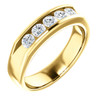 The Jericho Ring Series  -  Mens Eternal Moissanite Round Cut 5 Stone Channel Wedding Band In 14K