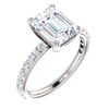 The Beverly Ring Series - Eternal  Moissanite 2.45CT Center Emerald Cut with Diamond Sides