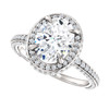 The Everly Ring Series - Eternal Moissanite Crushed Ice Oval Cut & Diamond 3D Set Engagement Ring