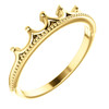 14K White, Rose or Yellow Gold Stackable Crown Ring