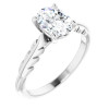 Continuum Silver Feather Solitiare - Eternal Moissanite Oval Cut Engagement Ring