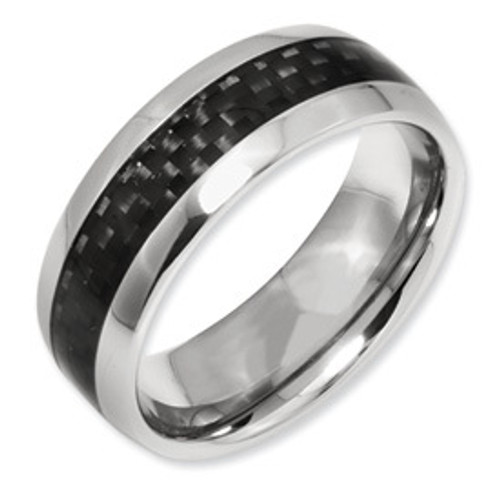 8mm Carbon Fiber Inlay Titanium Band Comfort Fit