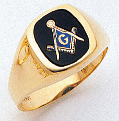 Men's Master Mason Ring Cushion Shaped (Open Back)