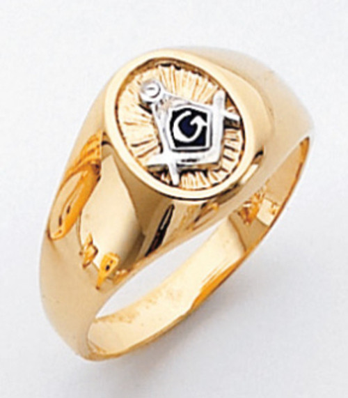 Men's Master Mason Ring (Solid Back) w/ Plumb and Crowel