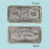 Prayers, Thinking of you, Pewter Ticket, Cynthia Webb Designs, Fine Pewter, Handcrafted in the USA