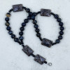 Blk Rainbow Obsidian Stone Bead Option for Prayer Beads, Cynthia Webb Designs