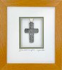 Tapestry Cross,  Wood frame,  9x9 inch, Religious, Spiritual, Confirmation Gift, Cross Motif, Cynthia Webb Designs, Signed and Titled Mat, Handcrafted in the USA