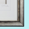 Silver Finish frame detail with signature, Signed and Titled Mat, Cynthia Webb Designs, Handcrafted in the USA