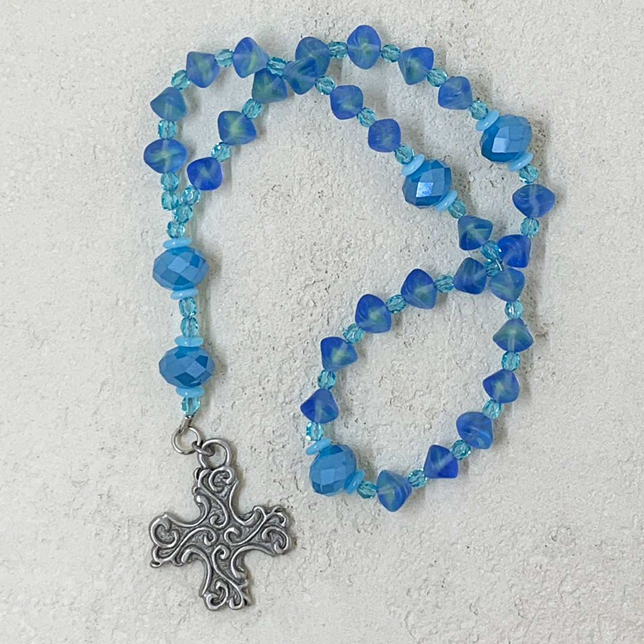Spirit Cross Charm Prayer Beads Cynthia Webb Designs