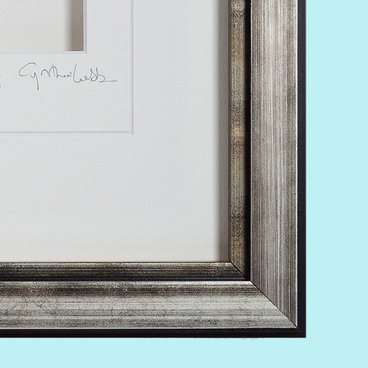 Flower Heart Framed 9x9 inch Pewter | Cynthia Webb Designs