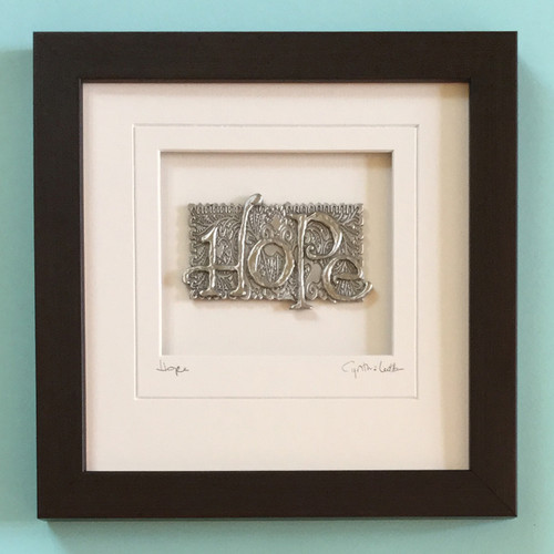 Hope, Wood frame, 9x9 inch, Inspiration, Cynthia Webb Designs, Signed and Titled Mat, Handcrafted in the USA