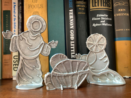 Three Piece Nativity Back View Cynthia Webb Designs Fine Pewter