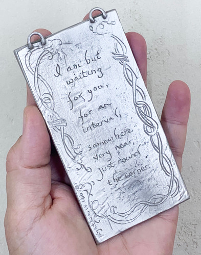 Waiting for You, Wall Plaque, back, Cynthia Webb Designs, Fine Pewter, Handcrafted in the USA