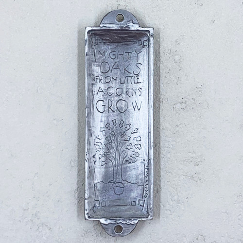 Mighty Oaks, Child Room Blessing, Back, Mezuzah cover, Baby, Baptism Christening gift, Cynthia Webb Designs, Fine Pewter, Handcrafted in the USA