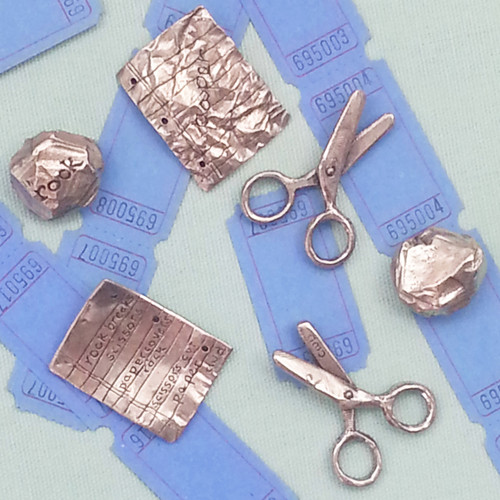 Rock, Paper, Scissors, Cynthia Webb Designs, Fine Pewter, Handcrafted in the USA