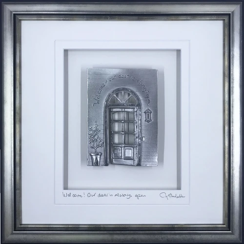 Open Door, Wood frame, 10x10 inch, Religious, Inspiration Motif, Cynthia Webb Designs, Signed and Titled Mat, Handcrafted in the USA