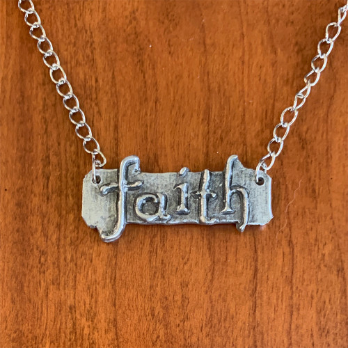 Faith Pewter Necklace, Cynthia Webb Designs, Handcrafted in the USA
