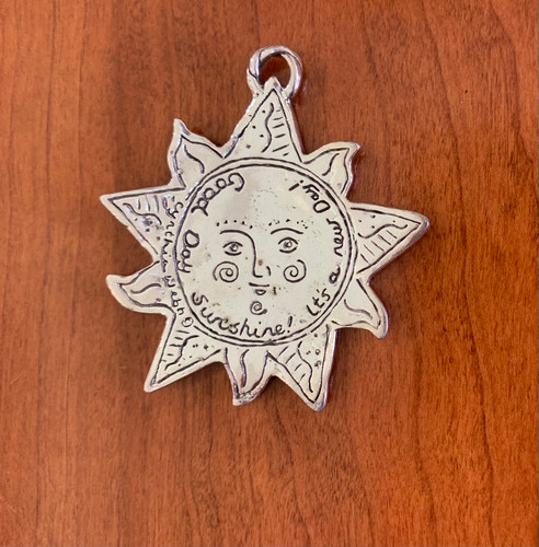 Sun Pendant, back, Sterling Silver pendant, Cynthia Webb Designs, Handcrafted in the USA