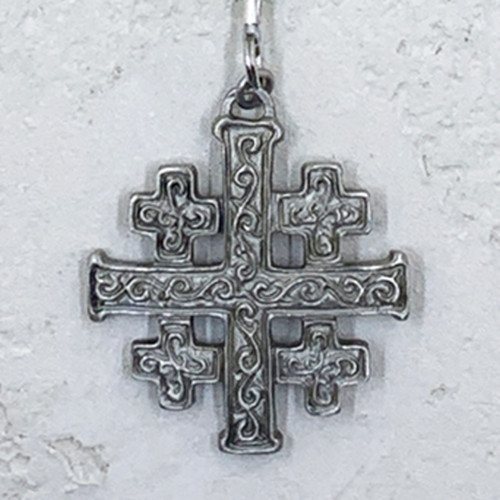 Jerusalem Cross for Prayer Beads, Cynthia Webb Designs, Fine Pewter, Handcrafted in the USA