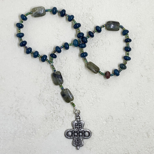 Touch Faith Cross, Small, Glass Beads, Prayer Beads