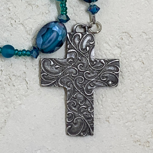 Spirit Cross for Prayer Beads , Cynthia Webb Designs, Fine Pewter, Handcrafted in the USA