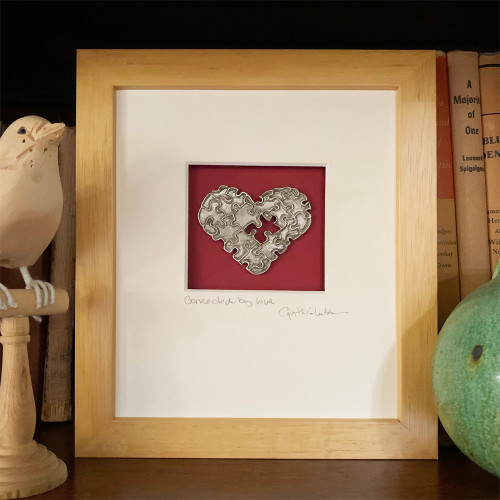 Puzzle Heart, Maple Frame | Cynthia Webb Designs | Fine Pewter, Handcrafted in the USA