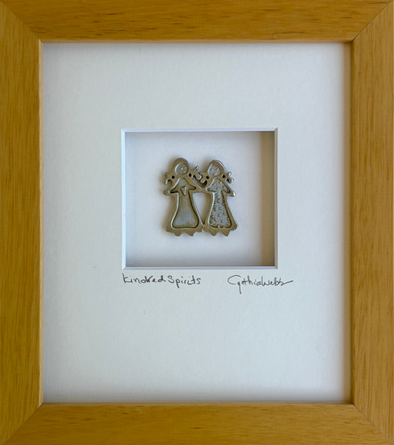 Kindred Spirits, Maple Frame  7x8 inches| Cynthia Webb Designs | Fine Pewter, Handcrafted in the USA