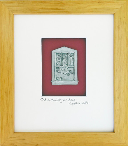 Out a Snow Window Framed Maple | Cynthia Webb Designs | Fine Pewter, Handcrafted in the USA