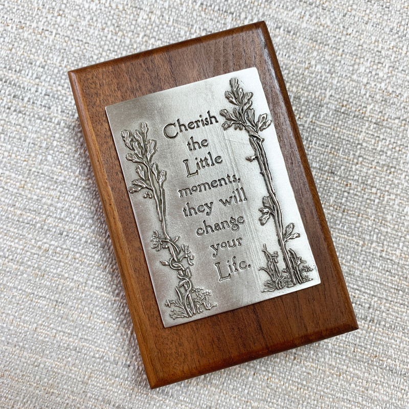 Cherish the Moments on Wood box, Cynthia Webb Designs, Handcrafted in the USA