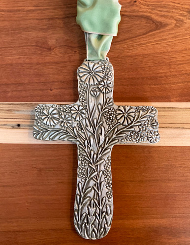 Gardener's Cross Wall Plaque Pewter | Cynthia Webb Designs