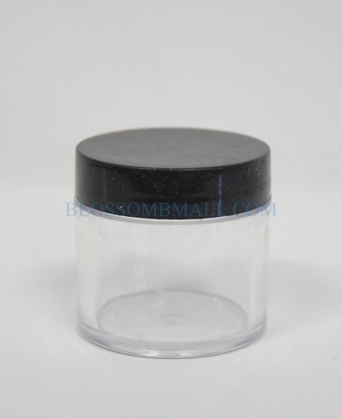 Empty Plastic Jar (1oz) - Black Cap