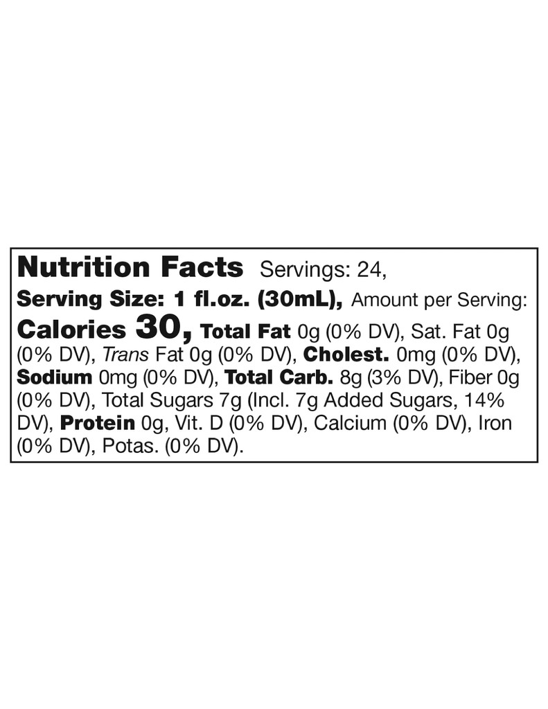 Moscow Mule Mixer Nutrition Facts