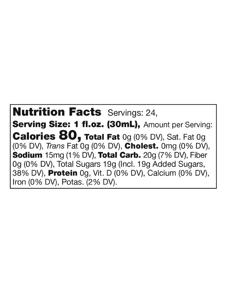 Sea Salt Espresso Martini Mixer Nutrition Facts