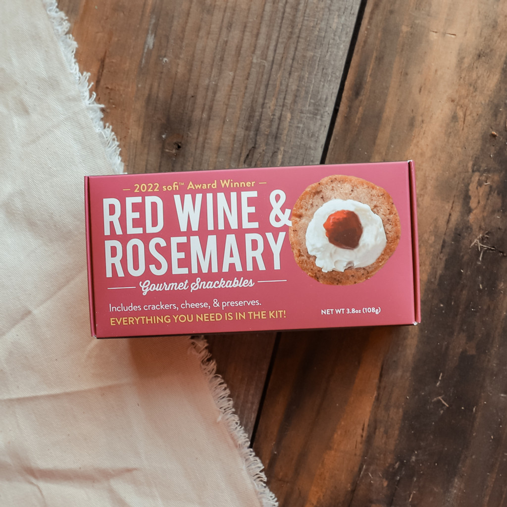 Snackable Red Wine & Rosemary Crackers