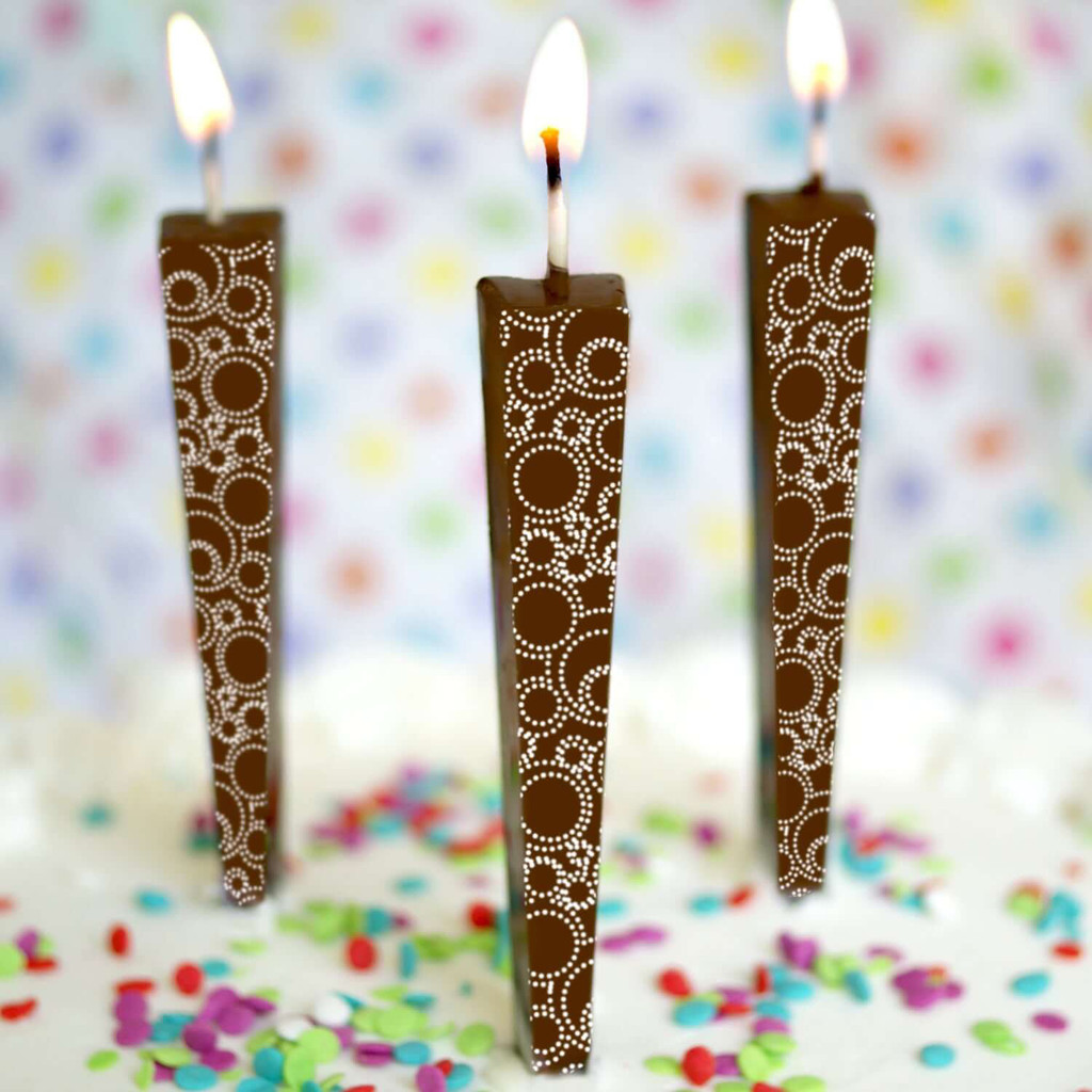 Circle Swirls Chocolate Candle