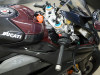 Tank Cover in Black and Red Glossy Twill Weave Carbon Fiber for Ducati Panigale V4 installed
