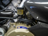 Rear Brake Fluid Bracket in Matte Plain Weave Carbon Fiber for Ducati Panigale V4 installed 2018-2021