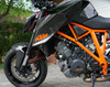 Installed Upper Side Panels in Glossy Plain Weave Carbon Fiber for KTM 1290 Super Duke R 2014-2016