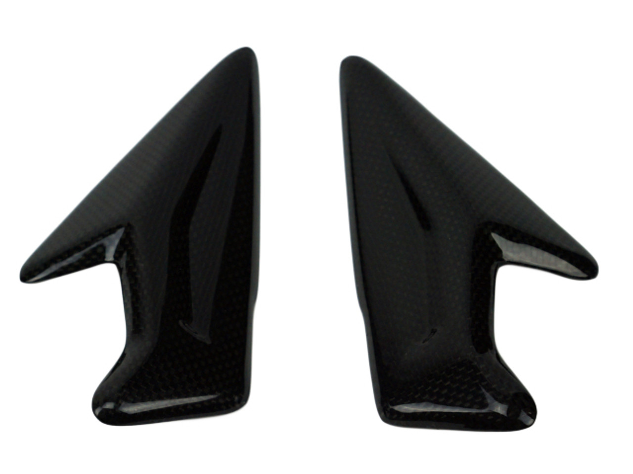 Headstock Infill Covers in Glossy Plain Weave Carbon Fiber for Triumph Street Triple 765 R,S 2017+