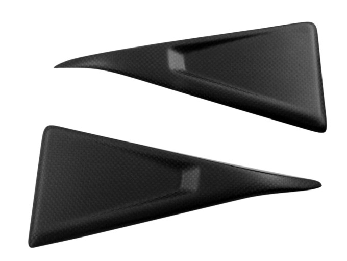Triangular Engine Panels in Matte Plain Weave Carbon Fiber for Ducati Monster 797