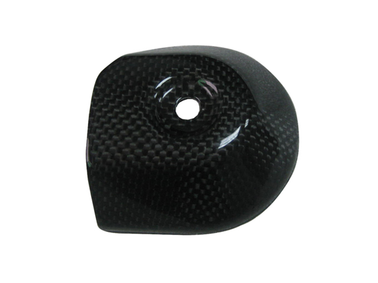 Glossy Plain Weave Carbon Fiber Exhaust Valve Cover (Heat Foil inside) for Ducati Monster 696 / 796 / 1100 / EVO