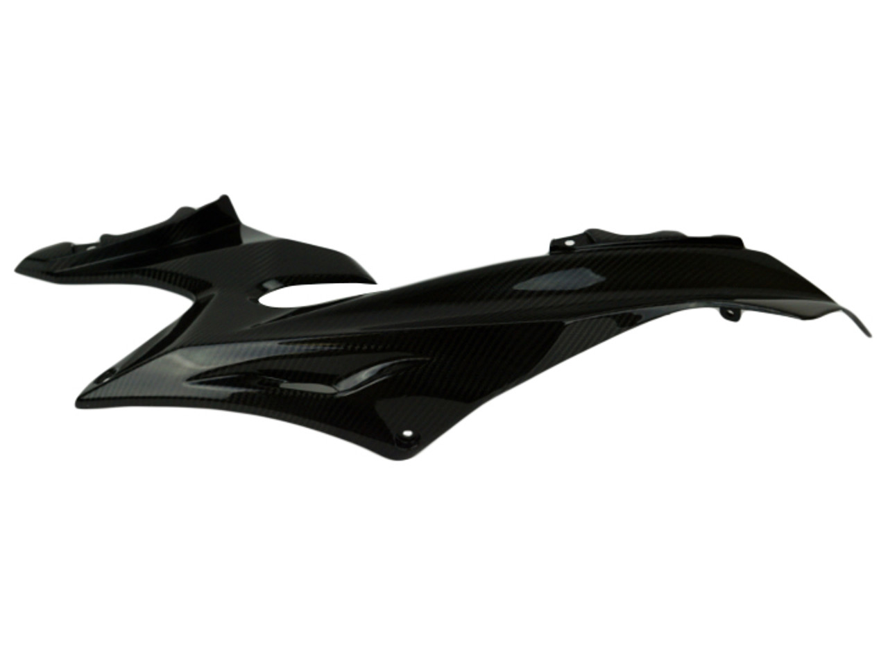 Upper Side Fairing (Left Side Top View) in Glossy Twill Weave Carbon Fiber for Yamaha R6 2017+